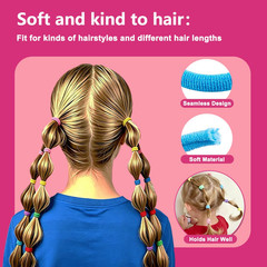 130 Pcs Baby Hair Ties Set, 120 Pcs Small Hair Ties and 10 Pcs Large Hair Ties,