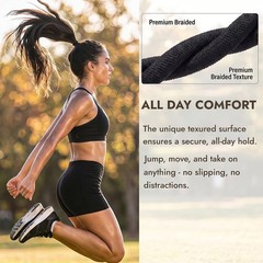 Black Hair Ties No Damage Organic Ponytail Holders