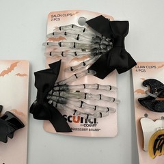 SCUNCI by Conair Halloween Hair Accessories Clips Bat Ghost Skeleton Set of 3