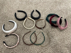 Set of 12 Headbands, Black, White, Pink, Off White, Green, Burgundy, Brown, Gold
