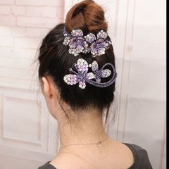 Flower Rhinestone Crystal Hair Claws – Women Fashion Headwear Accessory Hairclip