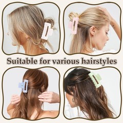 Vovii 4Pcs Acrylic Claw Clips for Women Hair Beige, Green, Pink, Blue