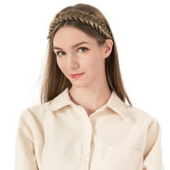 Messy Wide 2 Strands Synthetic Braided Headband Classic Chunky Natural Black