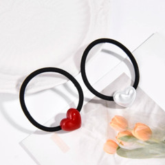 2 Pcs Heart Hair Ties Women Girls Elastic Ponytail Holders Cute Hair Bands Daily