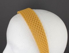 Yellow basketweave plastic head band hair accessory grip teeth 1.25″ wide woven