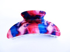Hot pink turquoise blue purple marbled hair claw clip