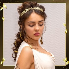 Gold Leaf & Pearl Headbands Set–6 Pcs Greek Goddess Prom Bridal Hair Accessories