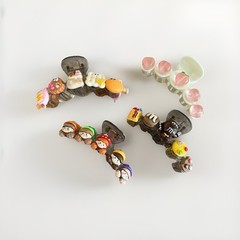 4 PCs Random Cute Cartoon Hair Claws Assorted Designs (Food, Character Themes)