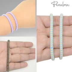 Parcelona Thin Stripes Ponytail Holder Stretchy Elastic Hair Ties for Women