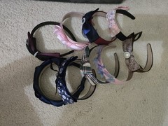 Women’s Bow Headband Lot Multicolor Floral Fabric Rhinestone Pearl Accents x7