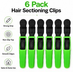 6 Salon Beak Hair Clips Alligator Sectioning Clamps for Styling Blow Dry Curling