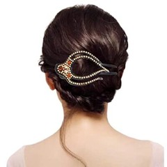 4PCS Heart Style Ponytail Hair Clip Duckbill Clips with Rhinestones Classic