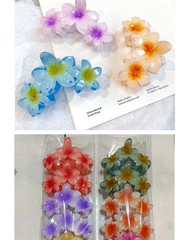 11CM Candy Color 3 Flower Sweet Large Gradient Shark Clip Hairpin Headwear Head