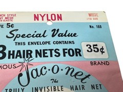 Vintage Jac-o-net Hairnet Lot White Regular & Bob Size 9 Hairnets