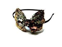 Hairband Rhinestone Jewels Butterfly Bling Party Dressy Cocktail Wedding Yellow