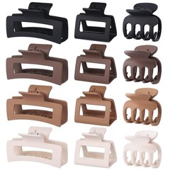 12 Pcs Hair Clips for Women 3 Styles Small Medium Large Claw Clips for Thin Thic