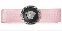 NWT Versace Pink Gianni Ribbon Medusa Tribute Logo Satin Bow Hair Clip Barrette