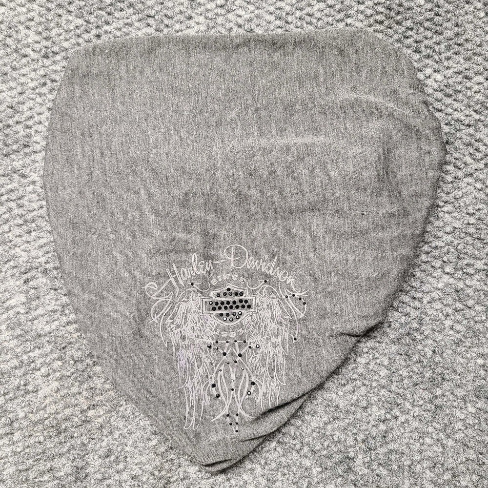 Harley-Davidson Gray Rhinestone Angel Wing Logo Women’s Headband One Size