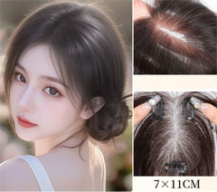 2.75″x4.3″Super Thin 100% Human Hair Hairline Parting Line Topper Clip in 10″