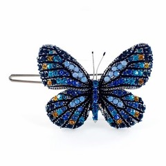 USA BUTTERFLY Hair Clip Hairpin use Swarovski Crystal Elegant Unique Blue B-2