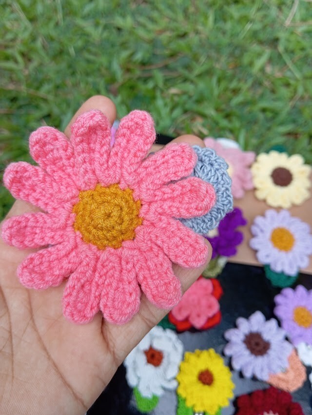 12pcs New Handmade Crochet Snap Hair Clip Girls,Women Fashion Colorful Cute Gift