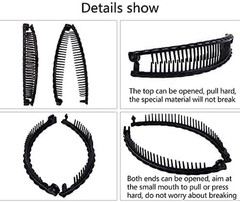 2Pack One Black and One Brown Tort Banana Clips Fish Clips Combs Tool Vintage Cl