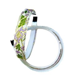 Vintage Retro Green And Purple Embroidered Lace Fabric Hair Band Headband