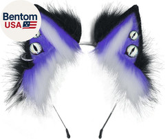 Women Cat Ear Furry Animal Headband Handmade Cute Wolf Fox Cosplay Halloween Cos