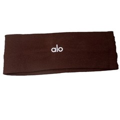 Alo Brown Ribbed Headband Unisex Adults One Size Athletic Fitness Yoga Solid