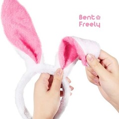 12 PCS Easter Bunny Ears Headbands Colorful Rabbit Ear Hairband for Easter Party