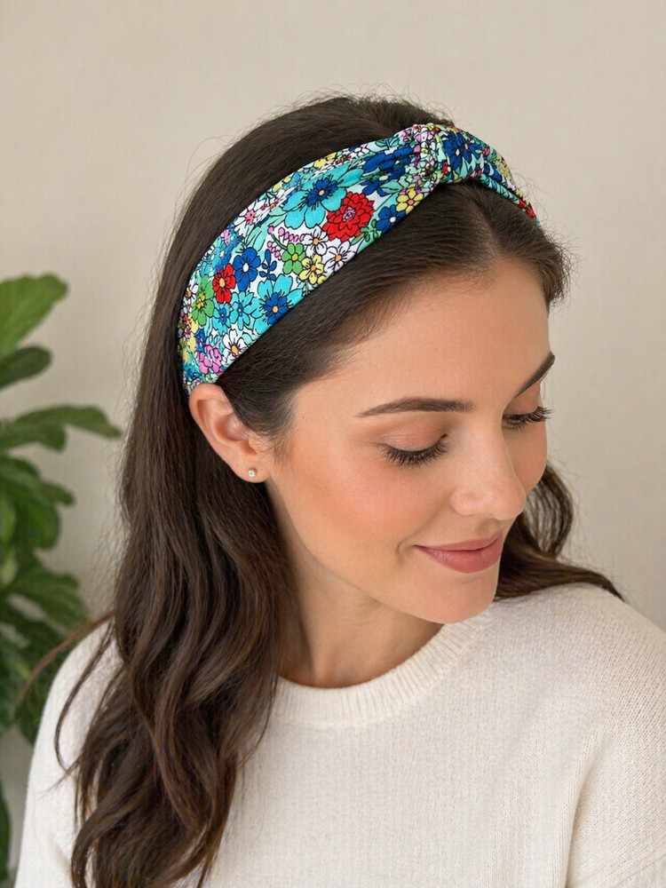 Vera Bradley “Far Out Floral” Knotted Headband Colorful Cotton Hairband