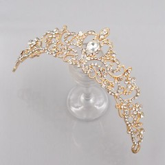 Wedding Austrian Crystal Rhinestone Tiara Crown Bridal Party Pageant Gold 00265