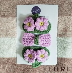 LuRi Hand made Premium Quality Crochet hair clips Hair Decor ladies