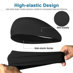 2PCS Sports Headband Sweatband Stretch Elastic Gym Fitness Running Yoga Headwrap