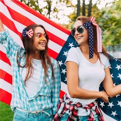 4 PCS 4th of July Hair Bows, Patriotic Hair Bow for Independence Day, Girls a…