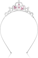 AUZUO Princess Crown Tiara, Crystal Tiaras for Women Pageant Pink