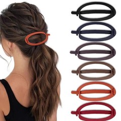 6 Pcs French Oval Hair Barrette Clips for Women Girls Thick Thin Multicolor