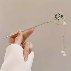 Elegant Chinese Style Hair Clip Tassel Hair Stick Traditional Floral Design Hair