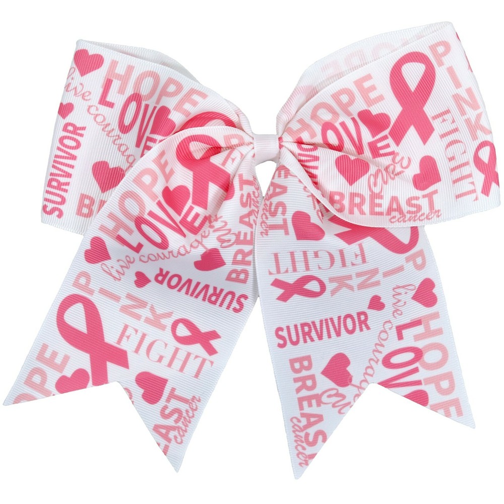 Big Cheer Bows Wholesale Hair Bow Ribbon Cheap Blanks Cancer Awareness Pink