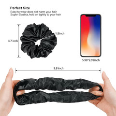 16 Scrunchies for Women – Satin Hair Ties and Bands, Big Ponytail Holders for Th