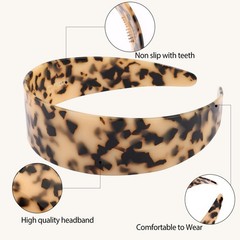 Tortoise Shell Headband for Women, Wide Leopard Thick Plastic Hair Band with …