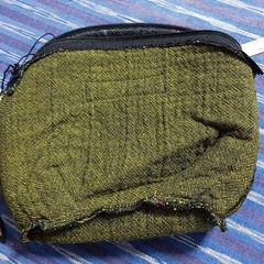 M.&KYOKO Check Pattern Pouch Gray Compact Size Fashion Accessory