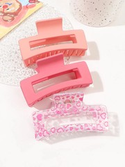 3PCS Matte Square Hair Claw Clips Strong Hold Large Hair Clips for Women