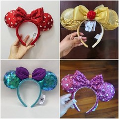 Disney` Parks Mickey Minnie Magical Bow Spangle Headband Loungefly Ears NWT Gift