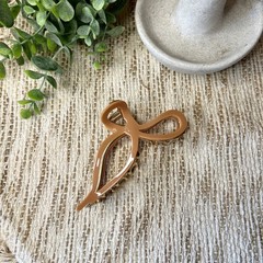 Brown and Gold Bow Style Hair Claw Clip