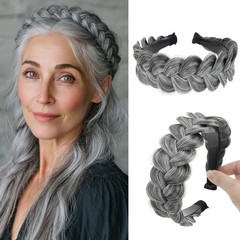 Hair Wide Braided Headbands Hair Piece for Women Synthetic Hair Braid Hairband