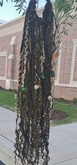 full 45 Handmade Dreadlocks Extensions Soft Curly Ends Dreads Braids with beads