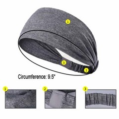 2 Pack Men Women Workout Headbands Travel Sweatband Elastic Non Slip Sweat Bands