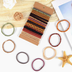 28 Pcs Boho Hair Ties Braided Elastic Bracelets Hair Ties Ponytail Holders for W