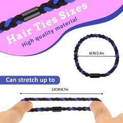 20 Pcs Braided Hair Ties for Men, Nylon Elastic Flat Hair Tie No Damage Creas…